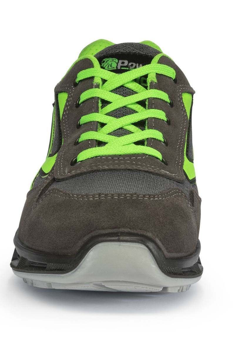 Zapato UPower de seguridad color verde y gris 2