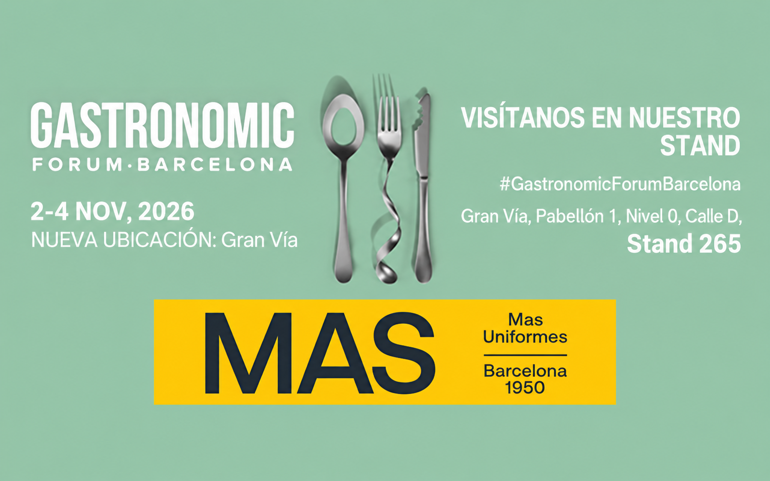 Masuniformes, patrocinador y expositor en Gastronomic Forum Barcelona