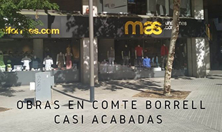 Obras en la calle Borrell con Sepúlveda en Mas Uniformes
