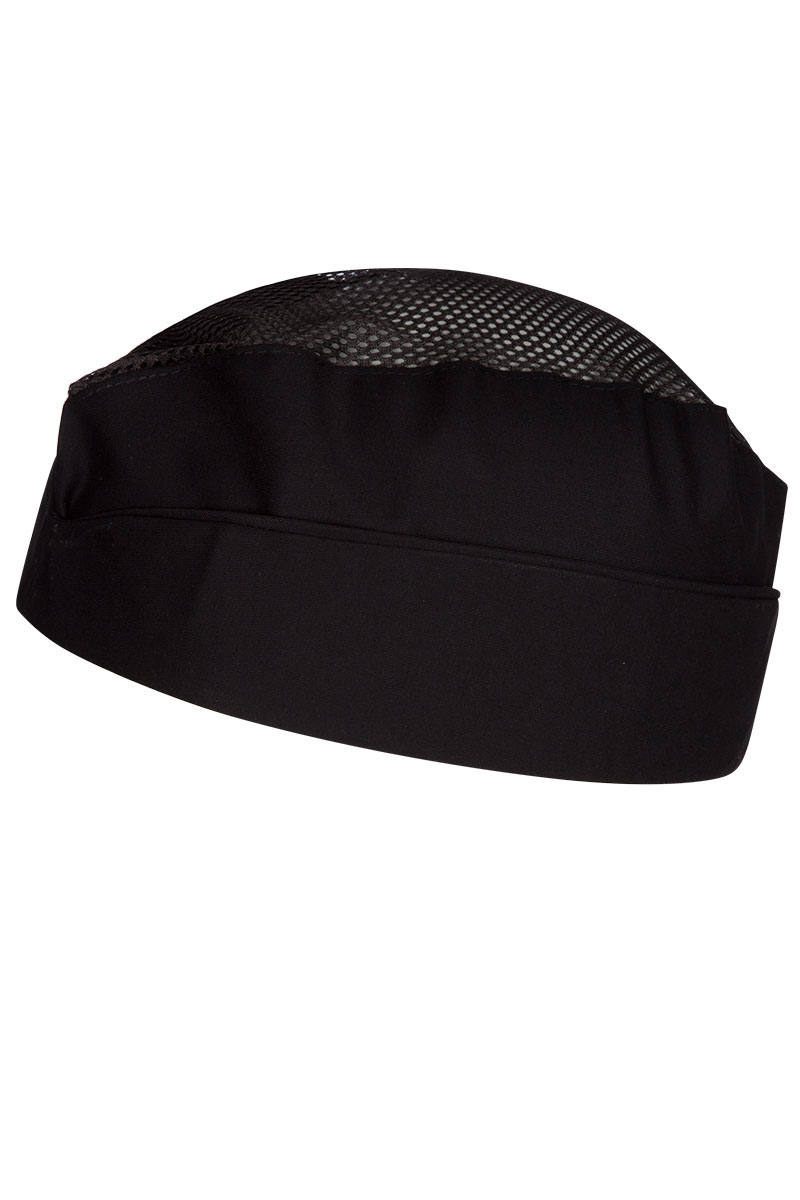 Gorro de cuina Artel negre barman amb reixeta, molt transpirable i còmode