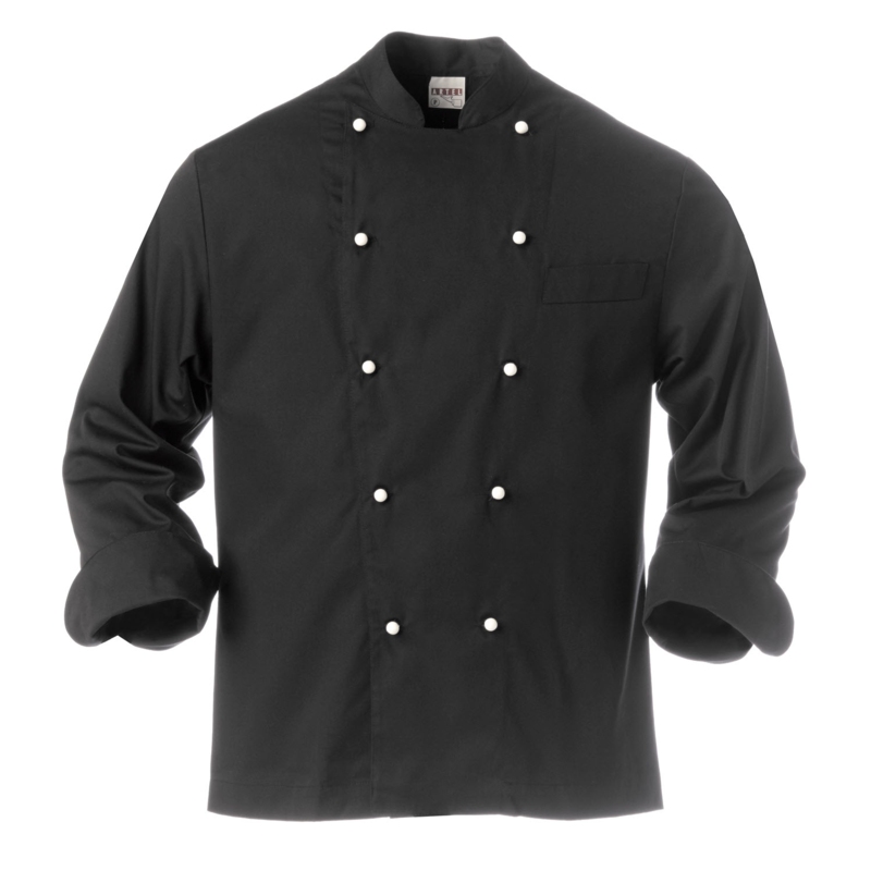 Chaqueta Cocinero Artel Negra Botones Canviables Cruce Ancho