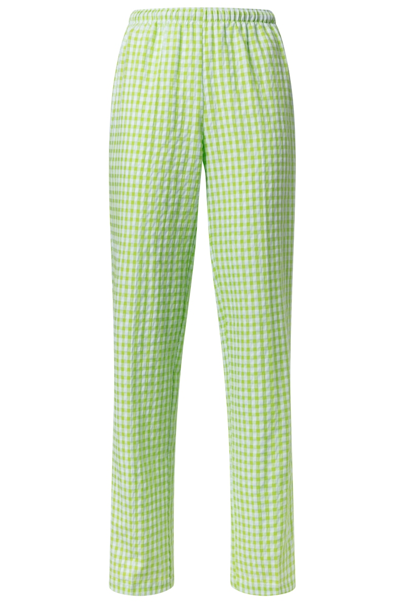 Pantalón con goma en Vichy color pistacho