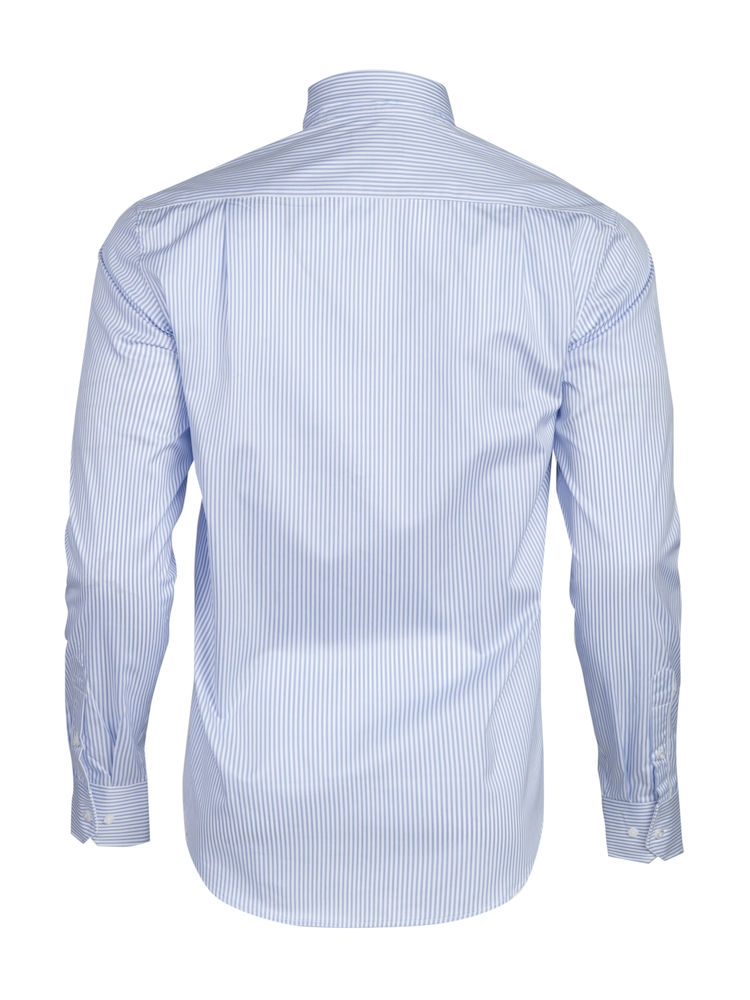 Camisa de trabajo para hombre en rayas celestes.