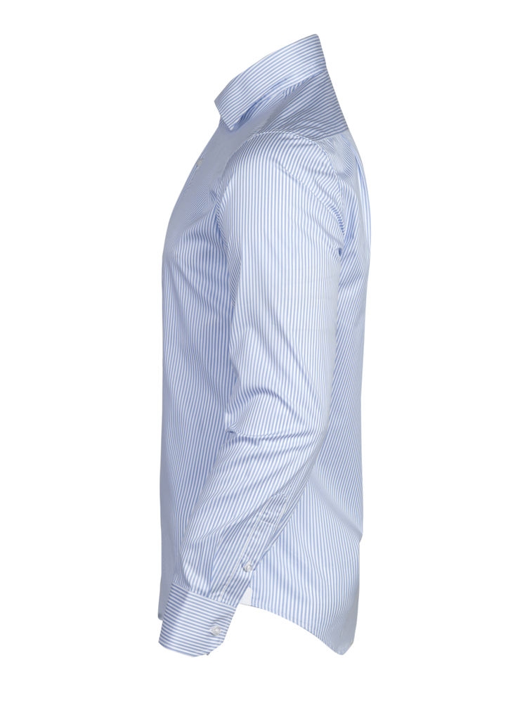 Camisa de trabajo para hombre en rayas celestes.