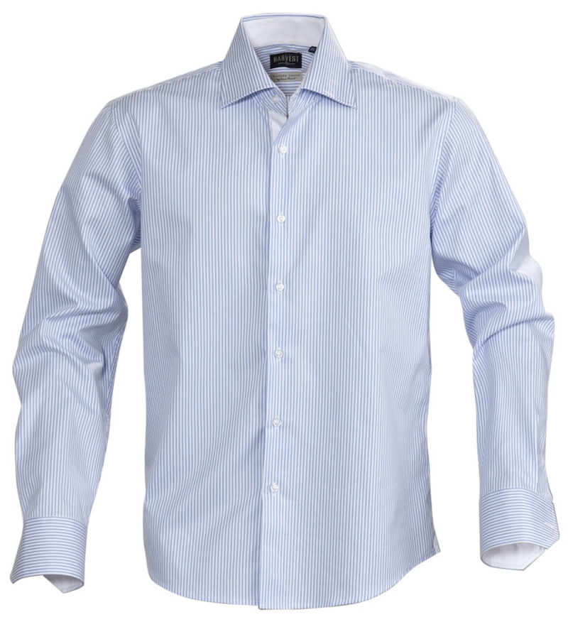 Burlas Cantidad de Velo Camisa de trabajo para hombre en rayas celestes.