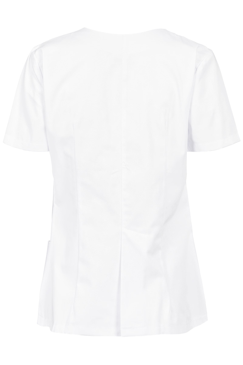Blusón Artel manga corta, color blanco con cremallera