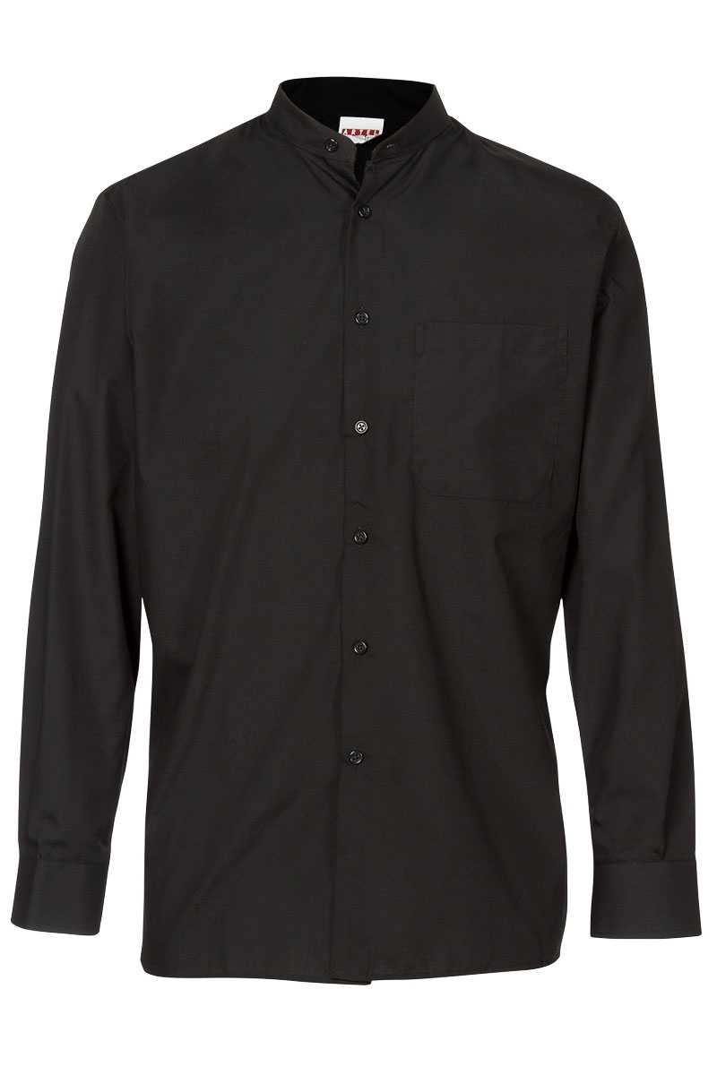 Camisa artel color negro con Cuello Mao de manga larga