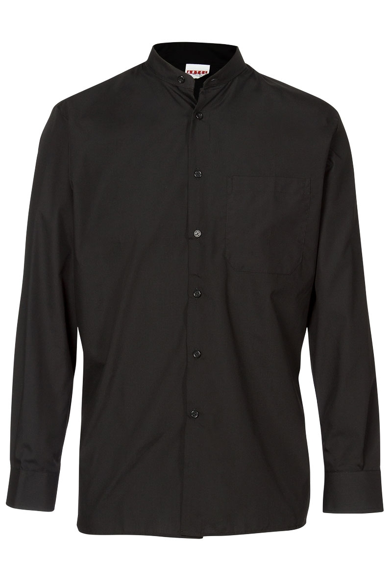 Camisa artel color negre amb Coll Mao de màniga llarga