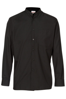 Camisa artel color negro con Cuello Mao de manga larga