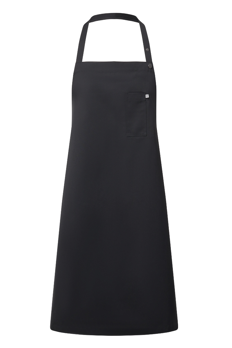 Delantal con peto negro regulable y bolsillo pecho 95 X 95 Mas6900
