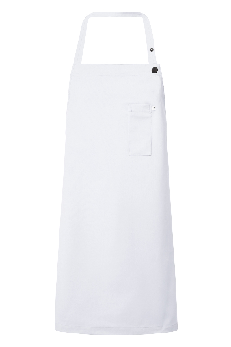 Davantal amb peto blanc regulable i butxaca al pit 80 X 75 Mas6911