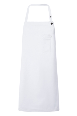 Davantal amb peto blanc regulable i butxaca al pit 80 X 75 Mas6911