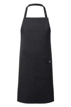 Delantal con peto negro regulable y bolsillo asimétrico 85X75 Mas6920