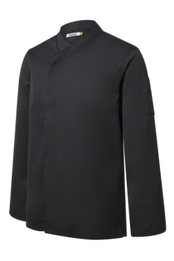 Chaqueta negra de chef con espalda de punto Tencel Mas7200