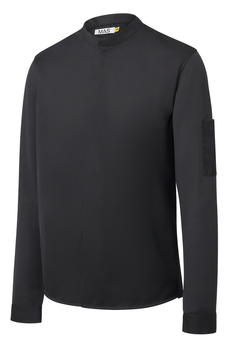 Chaqueta chef negra con espalda y mangas de punto Tencel 7220