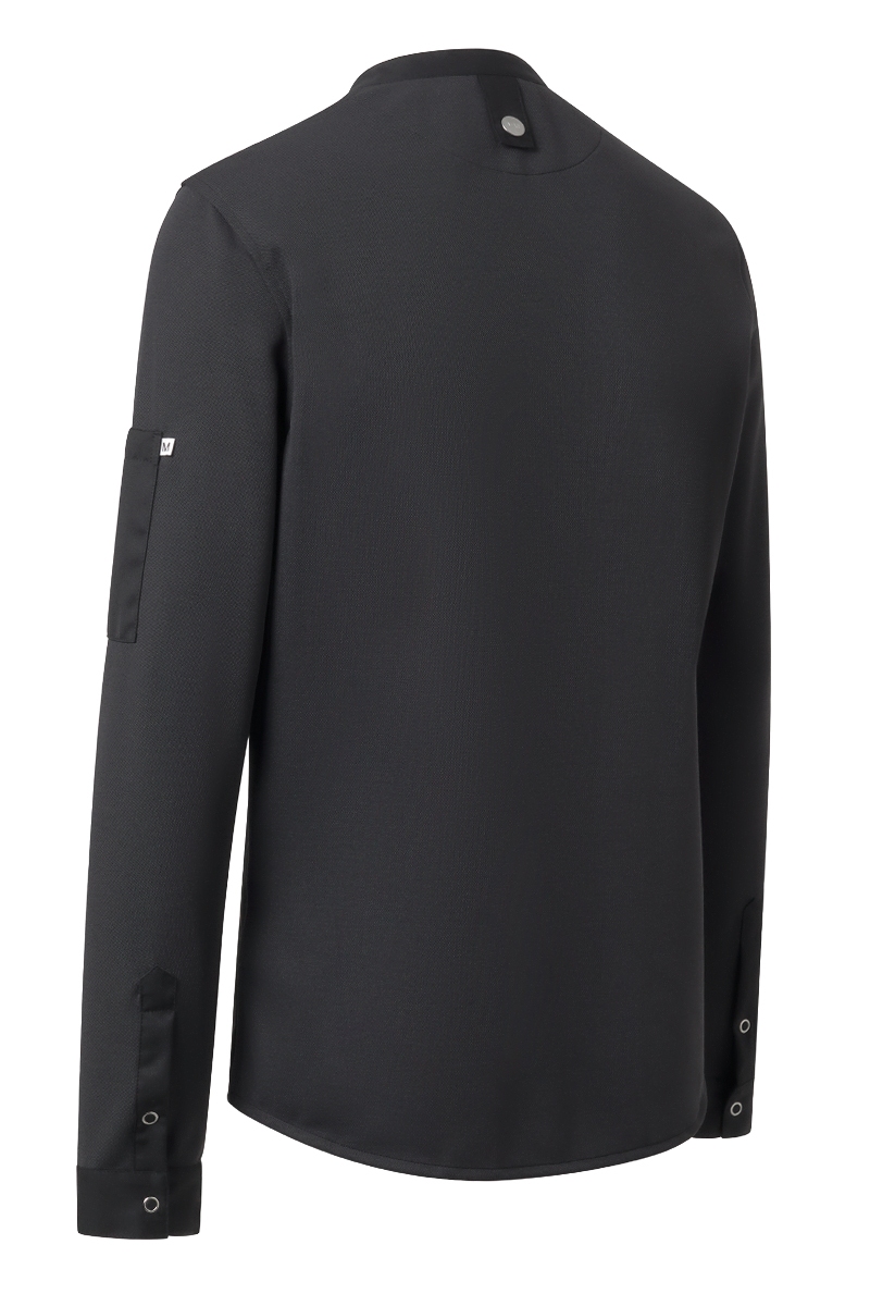 Chaqueta chef negra con espalda y mangas de punto Tencel 7220 1