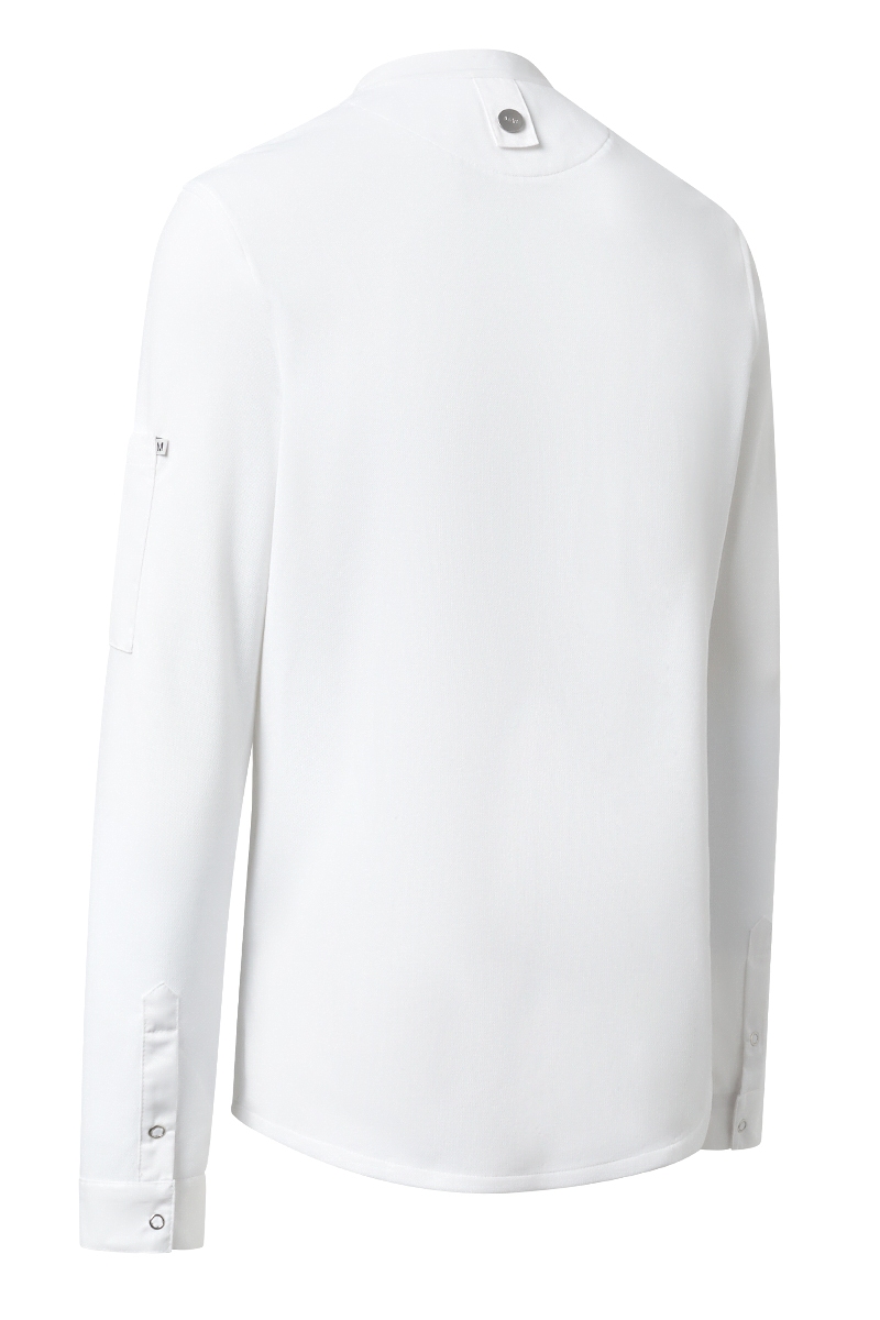 Chaqueta chef blanca con espalda y mangas de punto Tencel 7221 1