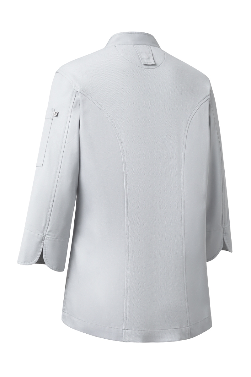 Chaqueta gris de chef mujer espalda de punto Tencel Mas7253 1