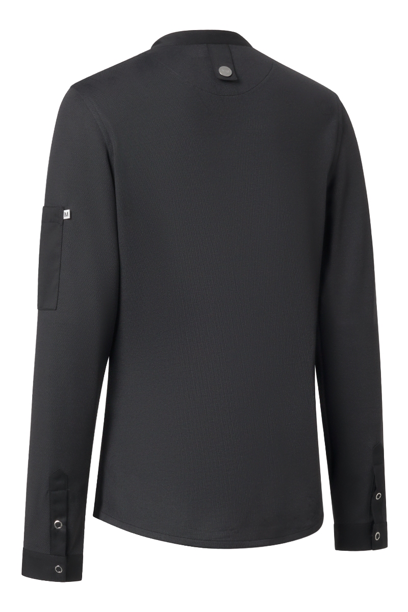 Chaqueta mujer chef negra espalda y mangas de punto Tencel 7260 1