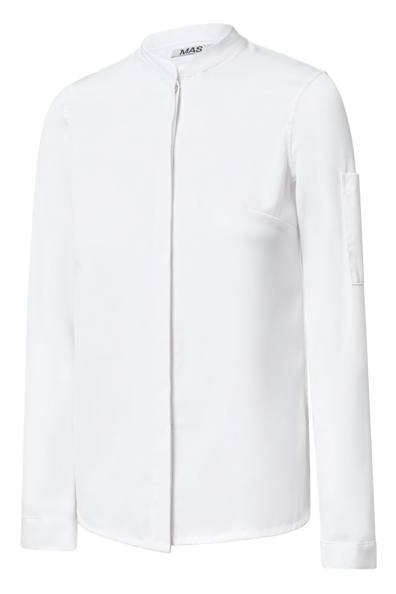 Chaqueta mujer chef blanca espalda y mangas de punto Tencel 7261