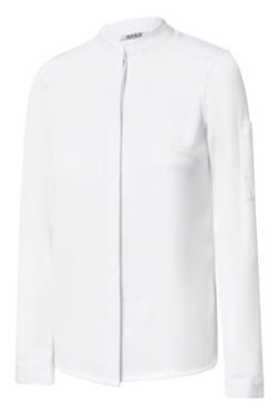Chaqueta mujer chef blanca espalda y mangas de punto Tencel 7261