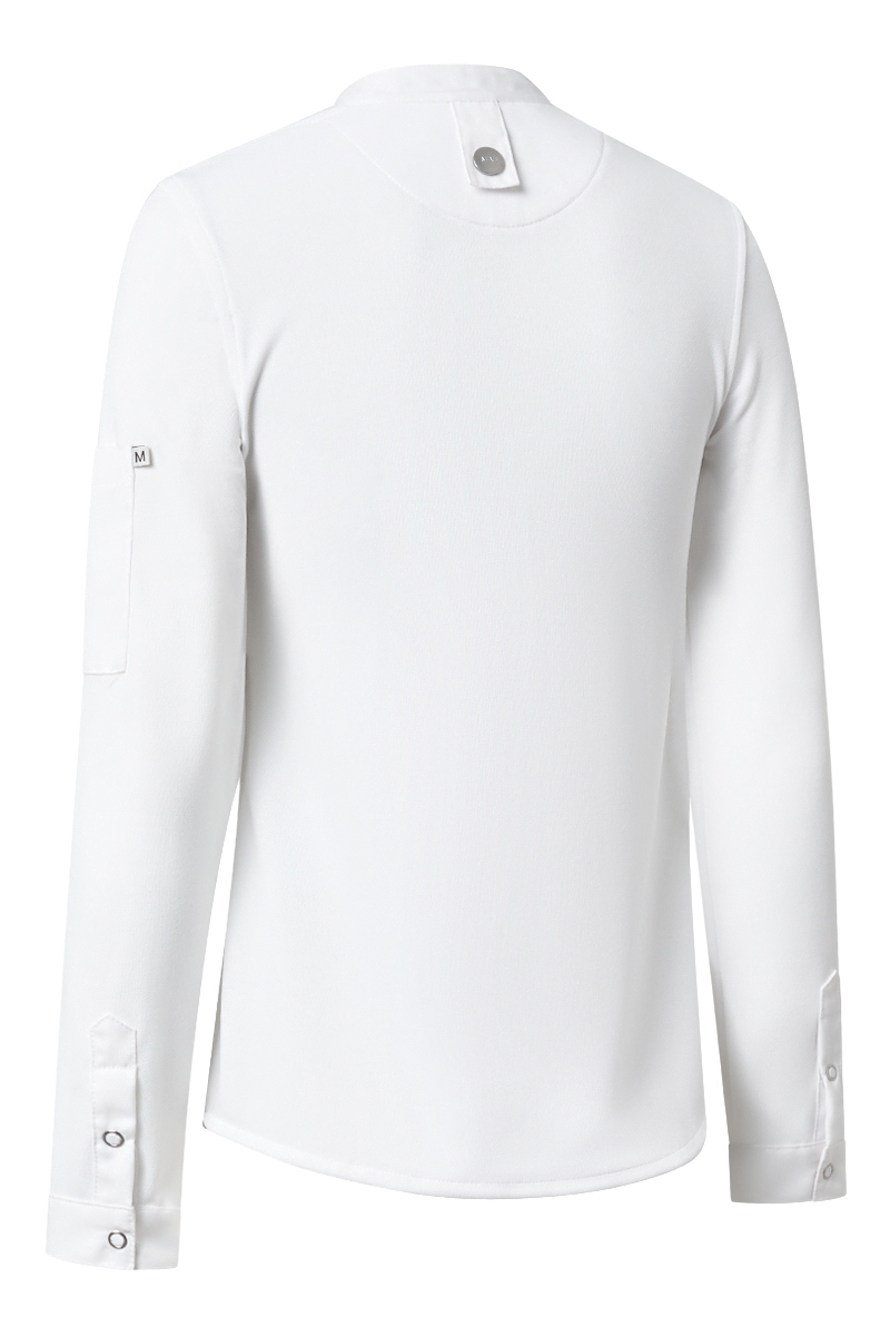 Chaqueta mujer chef blanca espalda y mangas de punto Tencel 7261 1