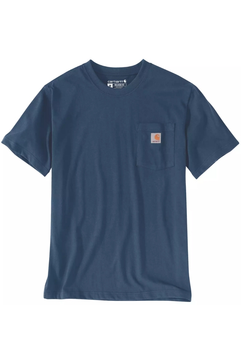 Camiseta color deep ocean con bolsillo gruesa Carhartt K87 103296 col. HL2