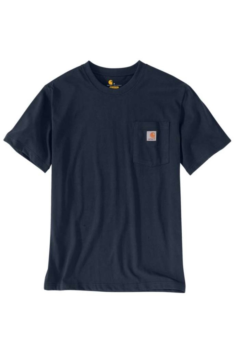 Camiseta color azul marino con bolsillo gruesa Carhartt 103296 col. NVY