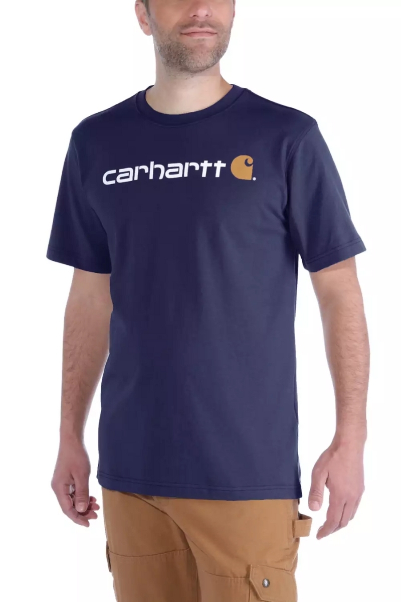 Camiseta azul marino logo Carhartt gruesa