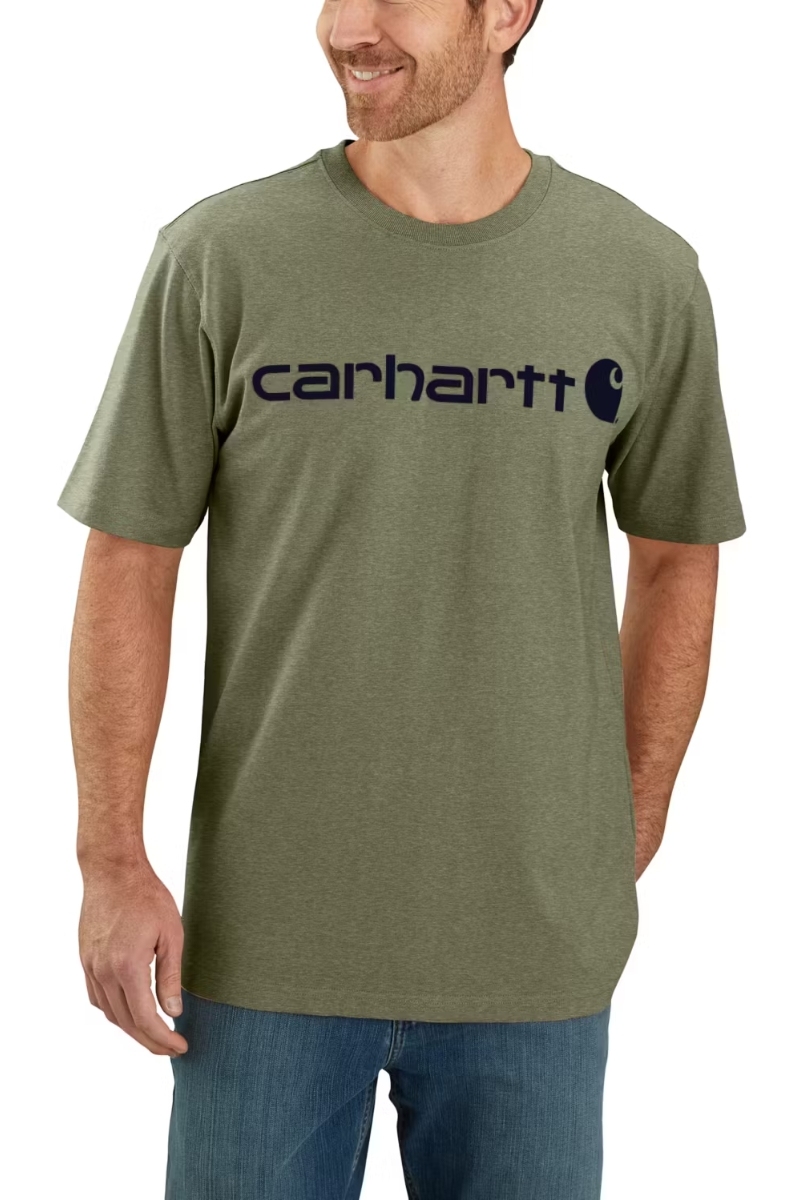 Camiseta Carhartt manga corta verde oliva con logo