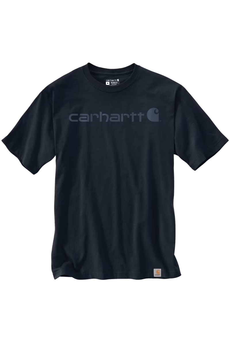 Camiseta color azul marino core logo Carhartt gruesa 103361 col. I27