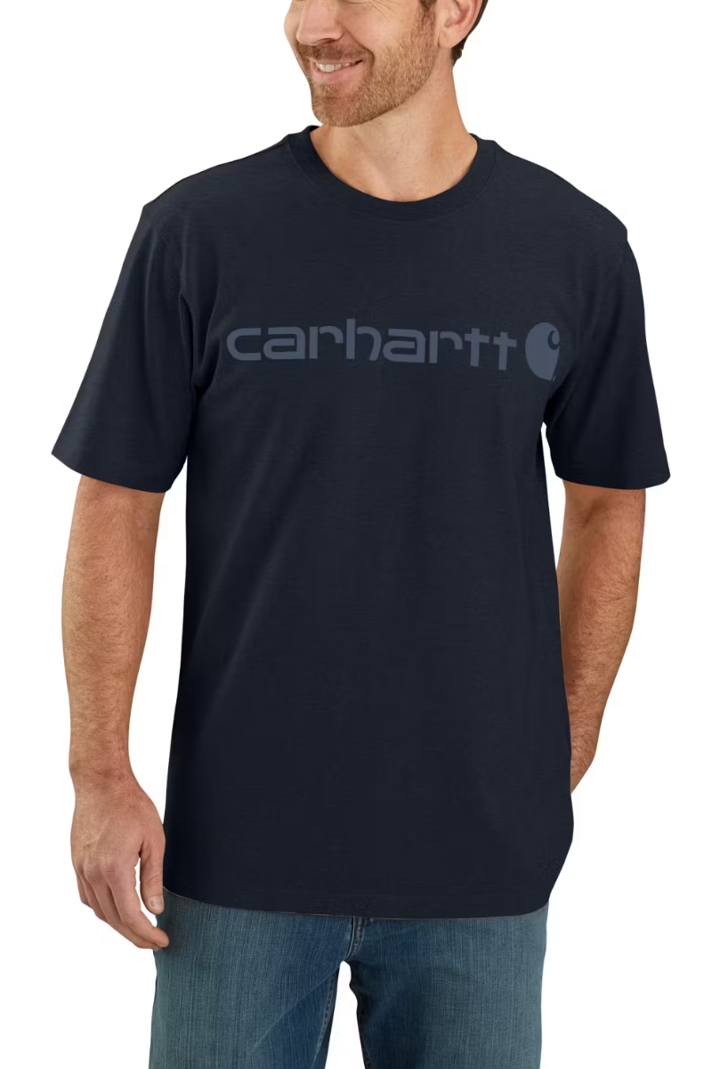 Camiseta azul marino con logotipo Dearborn Carhartt