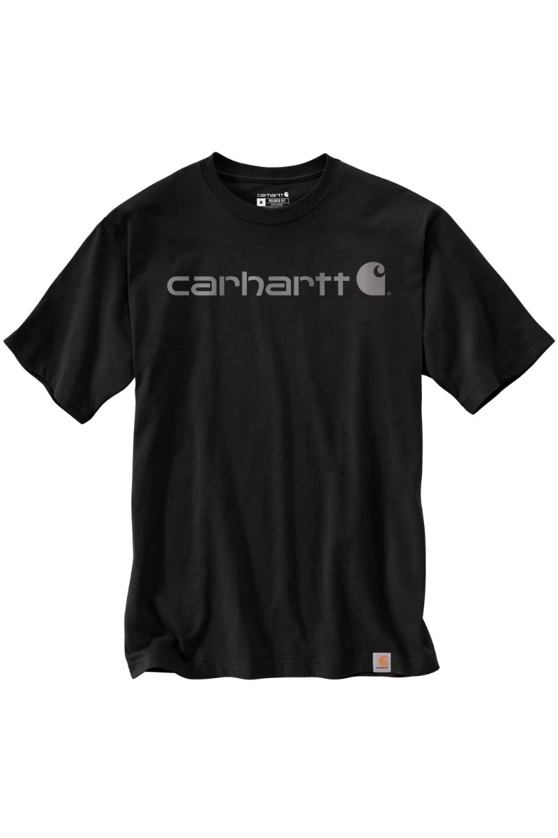 Camiseta color negro core logo Carhartt gruesa algodón 103361 col. N21