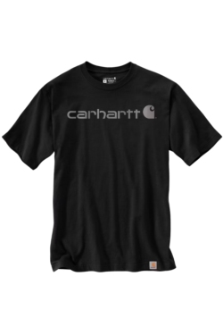 Camiseta color negro core logo Carhartt gruesa algodón 103361 col. N21