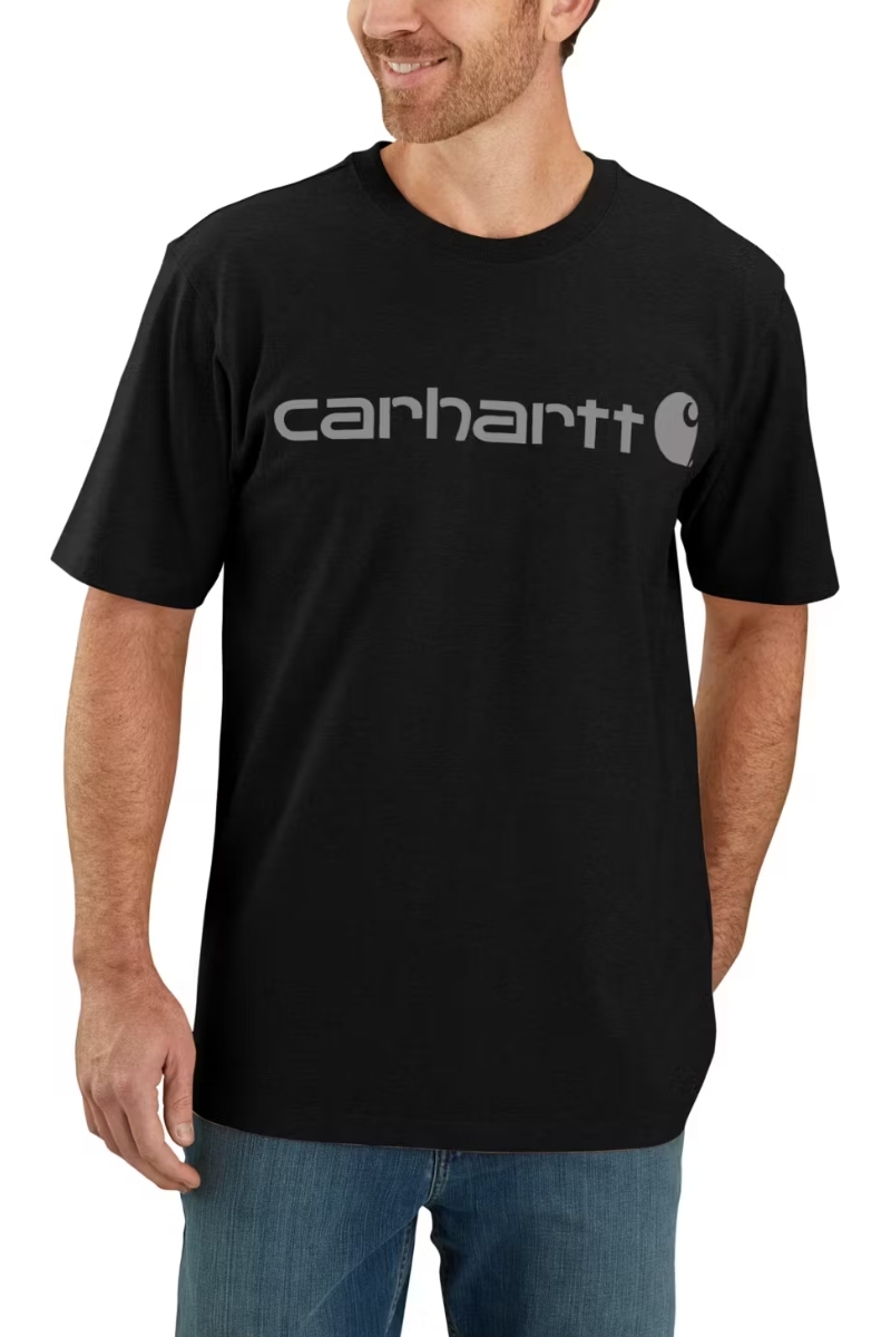 Camiseta negra con logo Carhartt de algodón