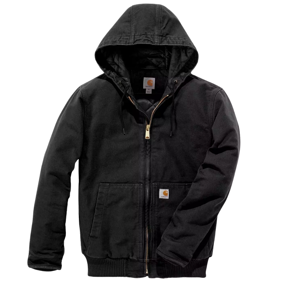 Chaqueta Carhartt negra con capucha Duck Active 104050