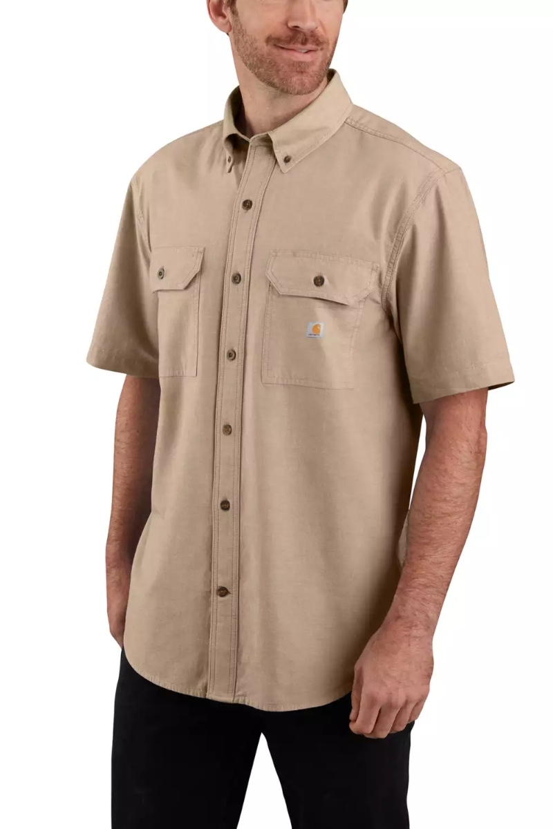 Camisa arena Carhartt de hombre manga corta con dos bolsillos