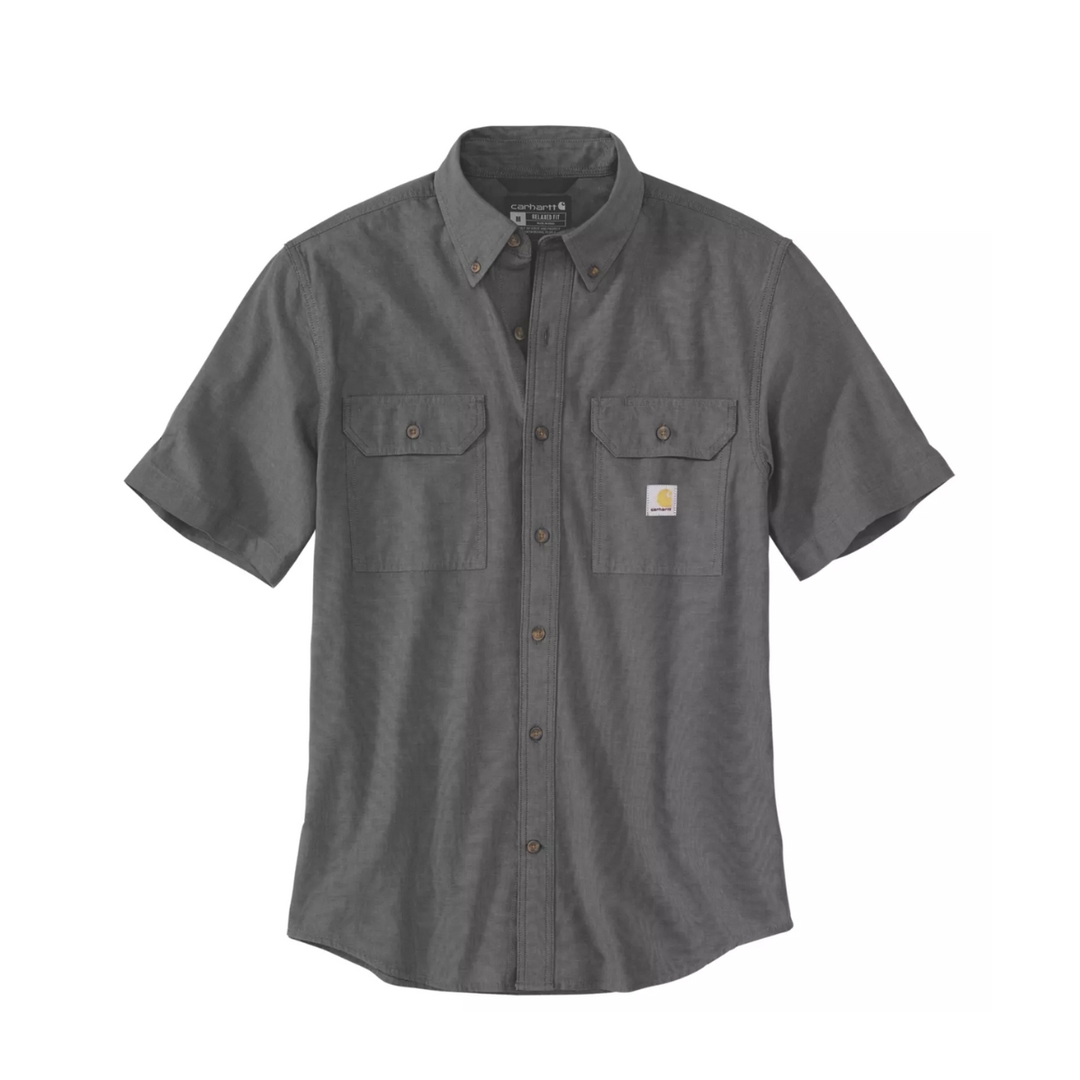 Camisa gris antracita Carhartt de hombre manga corta dos bolsillos 104369