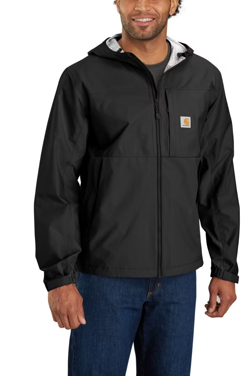 Jaqueta impermeable negra amb caputxa Carhartt