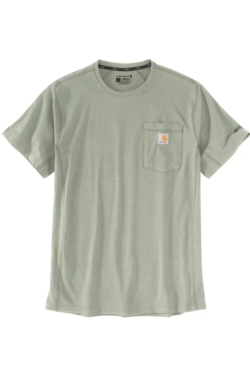 Camiseta Carhartt Force verde sage con bolsillo y manga ranglán 106652