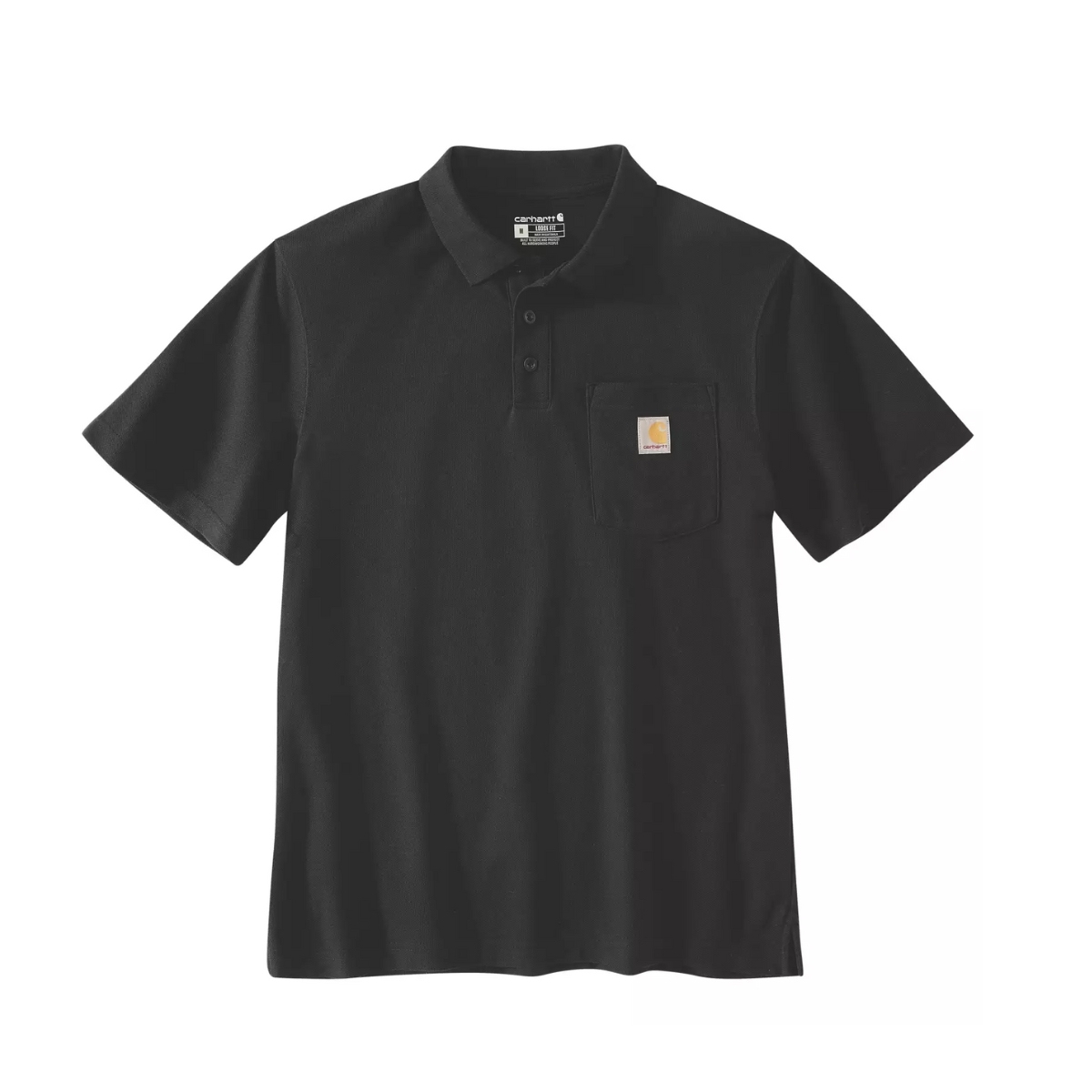 Polo de hombre manga corta negro Carhartt con bolsillo 106685