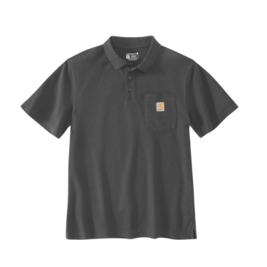 Polo Carhartt de hombre gris antracita jaspeado con bolsillo 106685