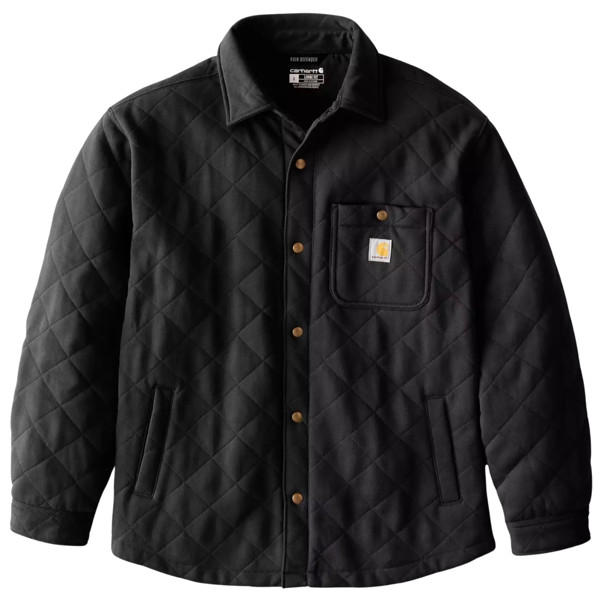 Chaqueta camisa acolchada negra Carhartt Rain Defender 107270