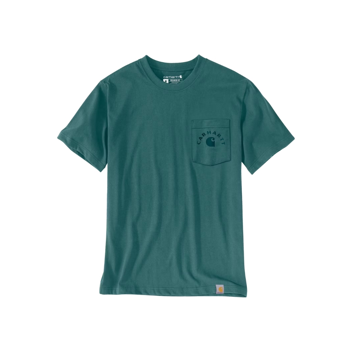 Camiseta verde esmeralda bolsillo y espalda logo estampado Carhartt 107317