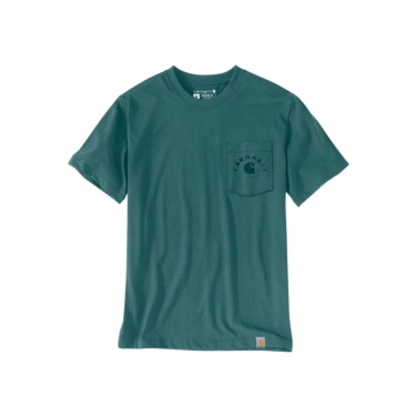 Camiseta verde esmeralda bolsillo y espalda logo estampado Carhartt 107317