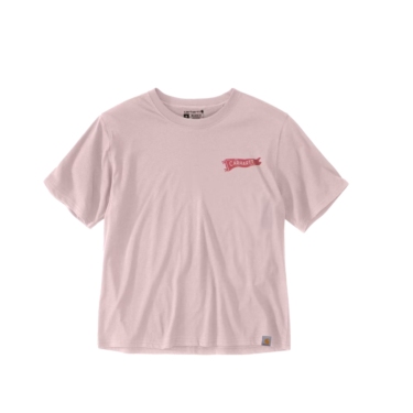 Camiseta de mujer Carhartt color rosa pastel con banderín 107387