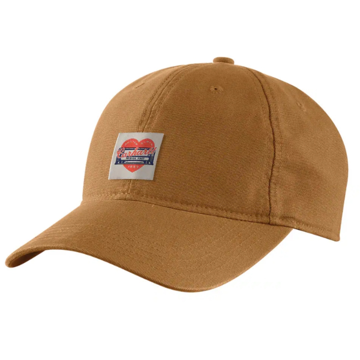 Gorra marrón Carhartt de lona lavada con parche de corazón 107401 