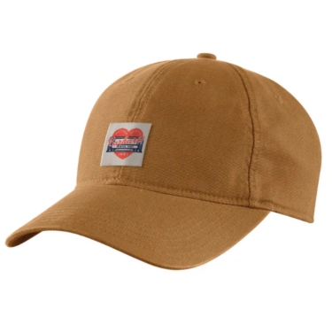 Gorra marrón Carhartt de lona lavada con parche de corazón 107401 