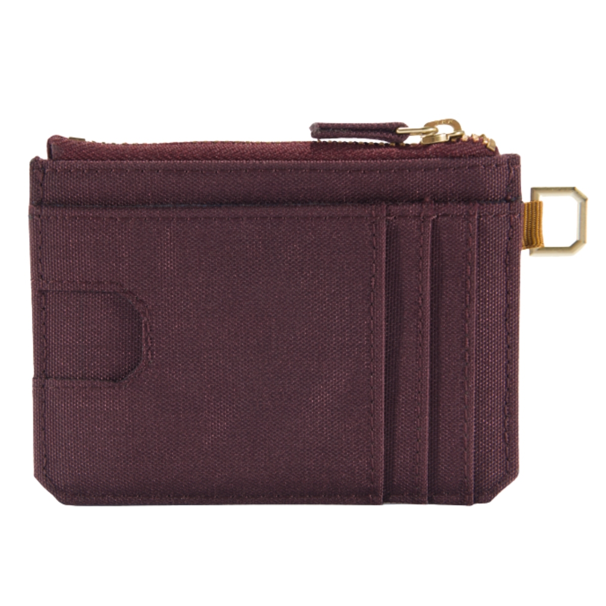 Monedero Carhartt de nylon color vino con cremallera y tarjetero