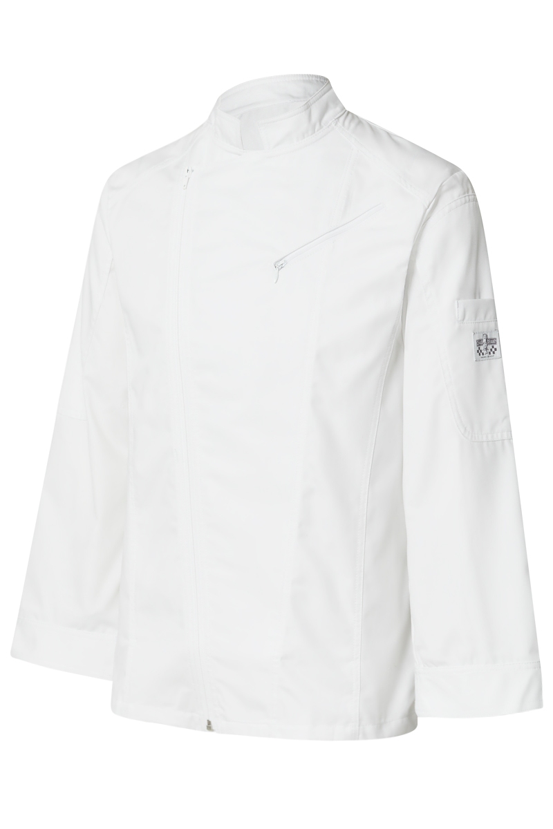 Jaqueta blanca de cuiner de disseny original lleugerament entallada